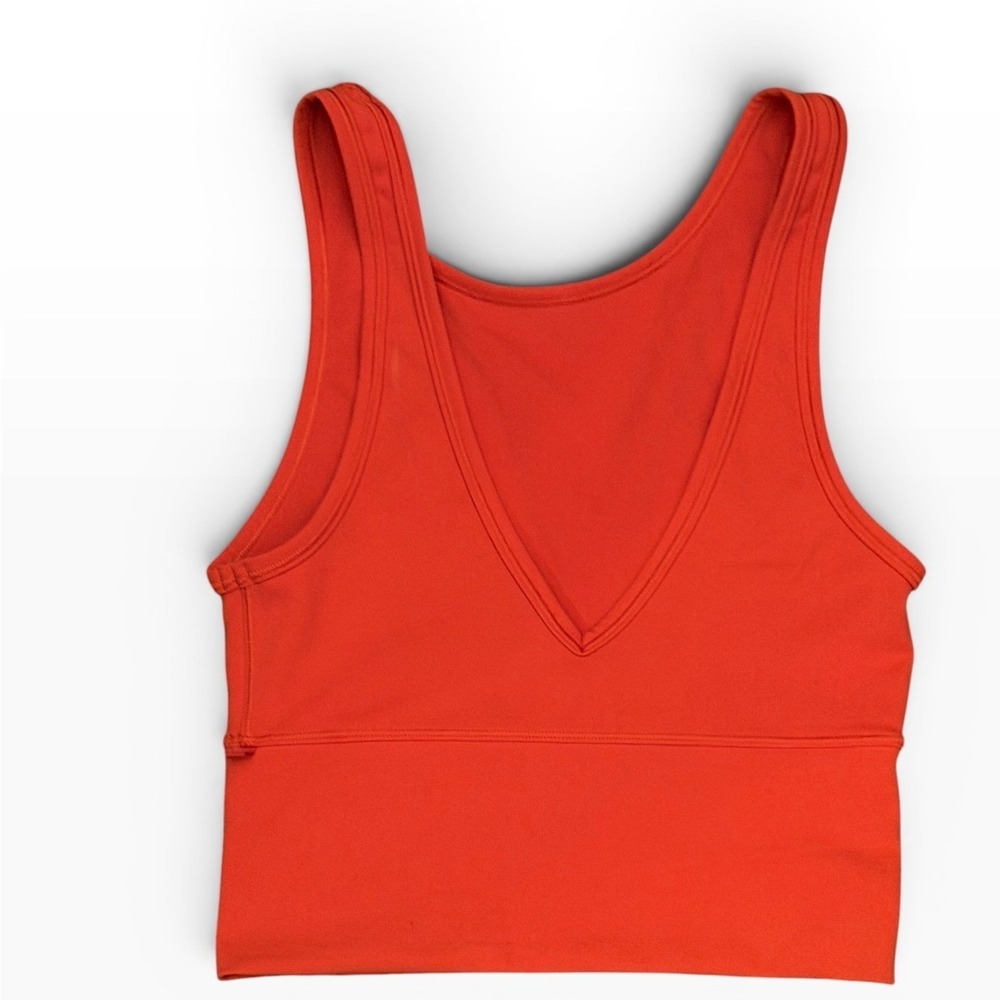 Lululemon Power Pivot Tank Top Everlux Reversable Red Orange Size 4/6? Gym Yoga